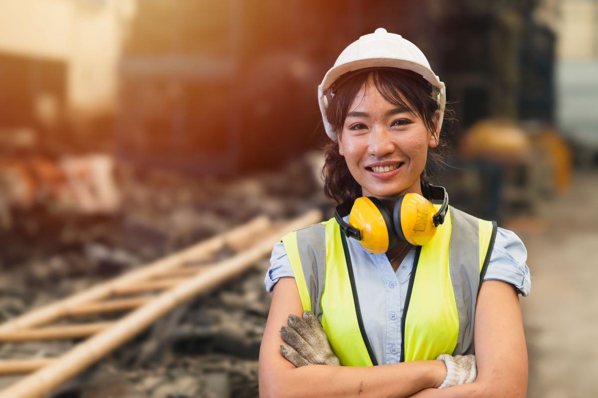 photo of a woman engineer on site